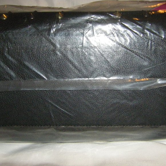 Betsey Johnson Studded Bow Satchel Bag Black Bow Studs + Keychain BB18265 NEW - Picture 13 of 14